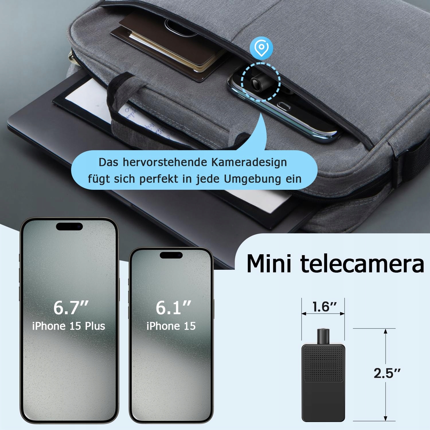 HD MINI KAMERA Wewnętrzna Kamera Bezpieczeństwa 10h Bateria Chmura WiFi — miniatura 2
