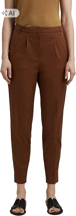 Esprit Hnědé Elegantní Chino Kalhoty Se Záševky 32 7HA