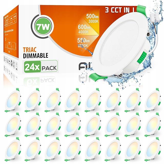 Led zapustený spot 7W IP44 230V stmievateľný stropný biely