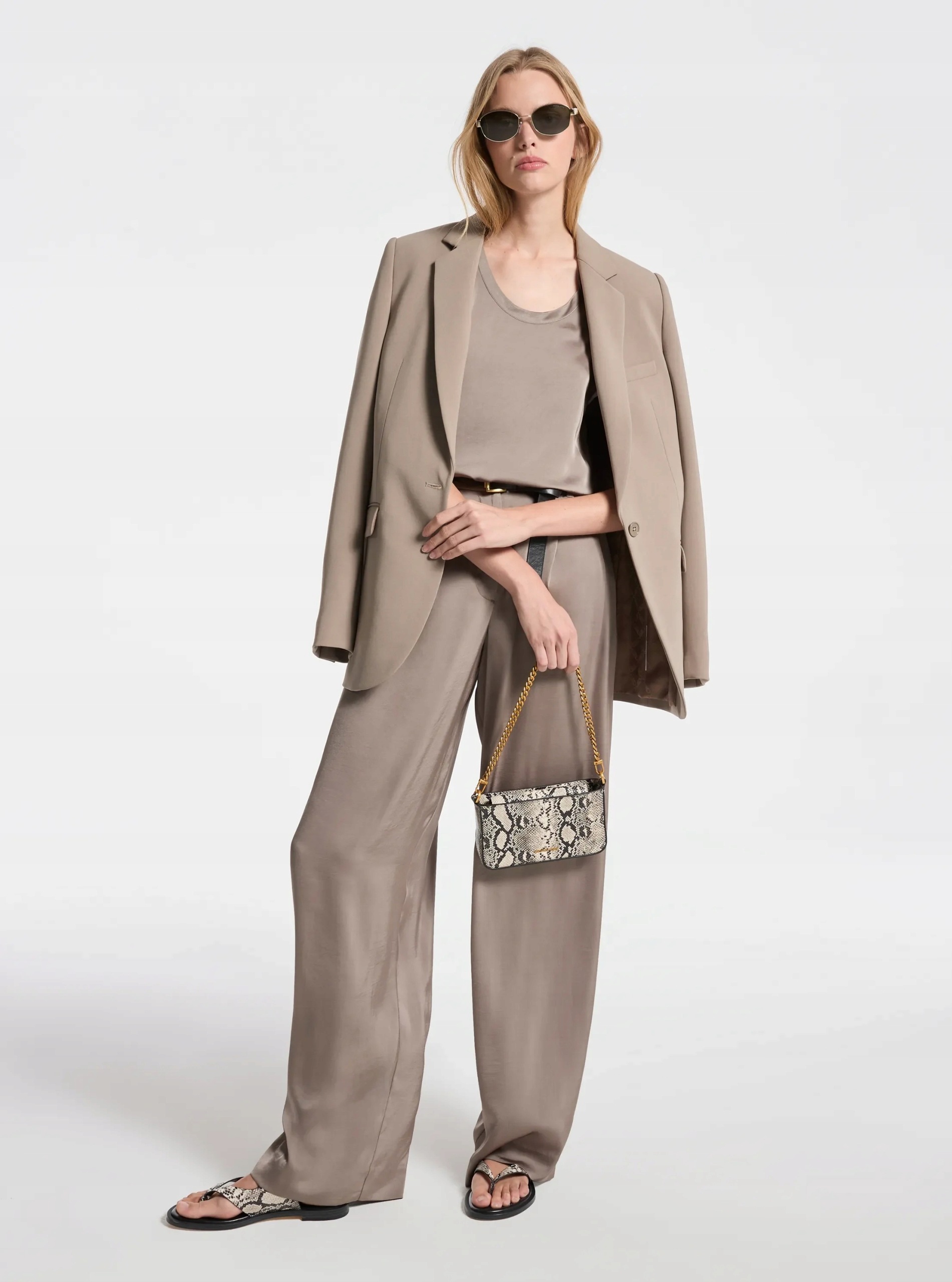 Michael Kors Sako Na Knoflíky S Dlouhým Rukávem, Béžová, Velikost 34 Qaa