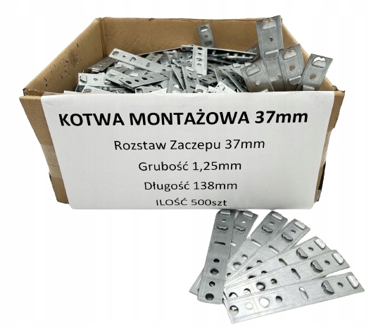 Kotvy na montáž okien Drutex Aluplast 37 mm 500ks