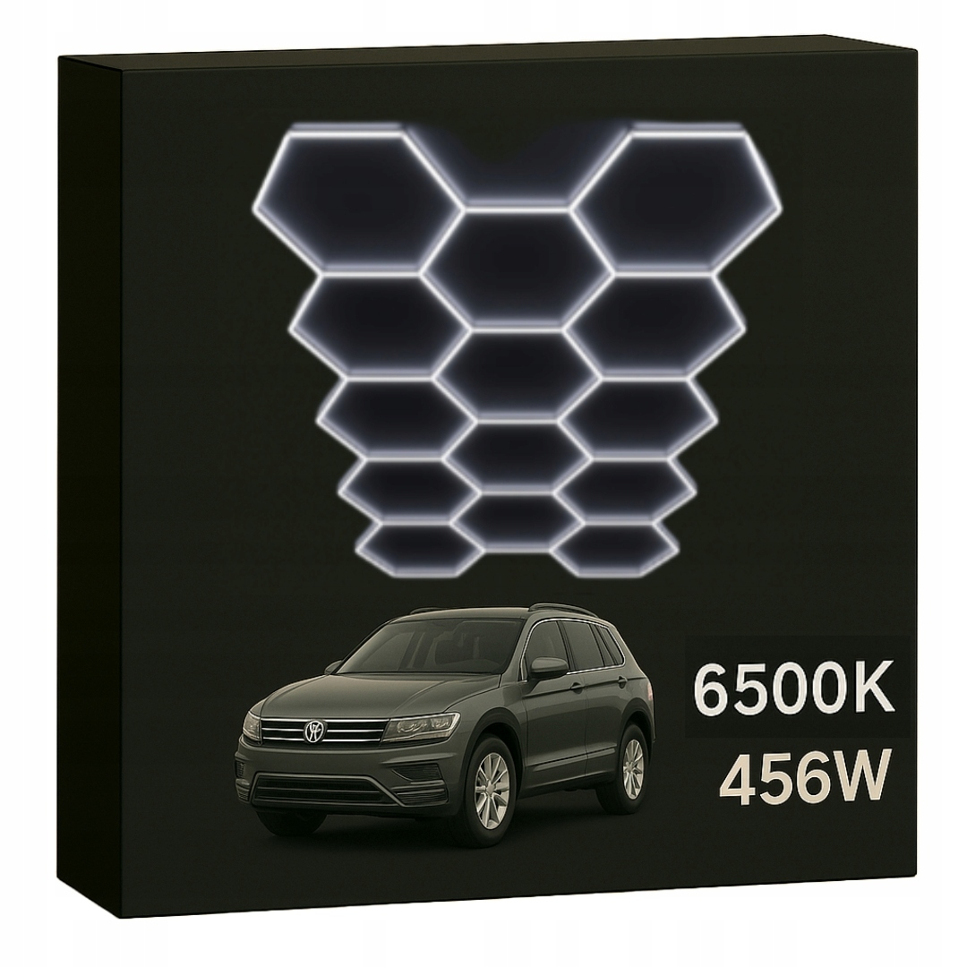 Nowoczesny zestaw Led Hexagon 14 456W 6500K do przestrzeni mieszkalnych