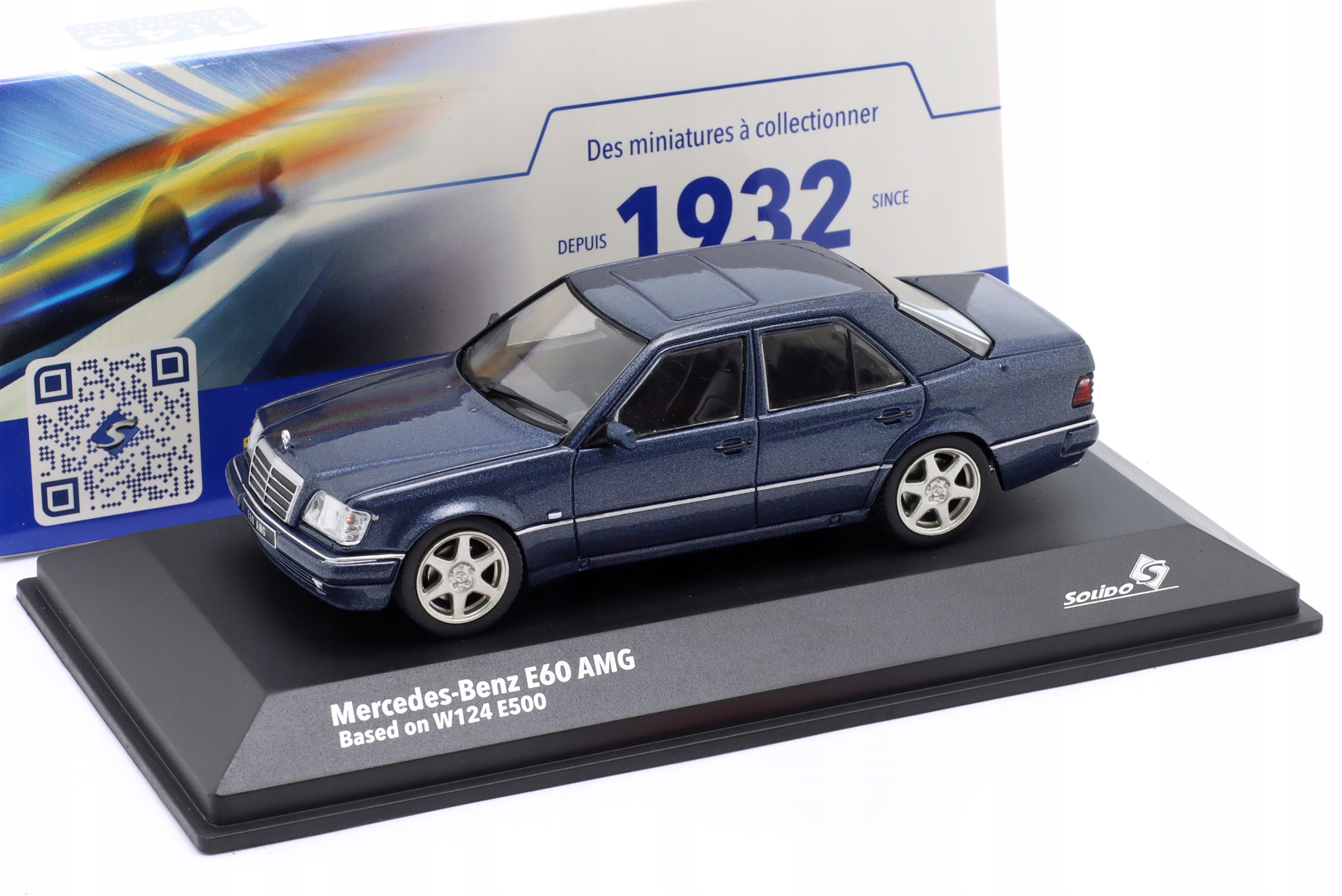 Solido Mercedes-benz E500 E60 Amg (W124) 1994 Nautical blue 1:43