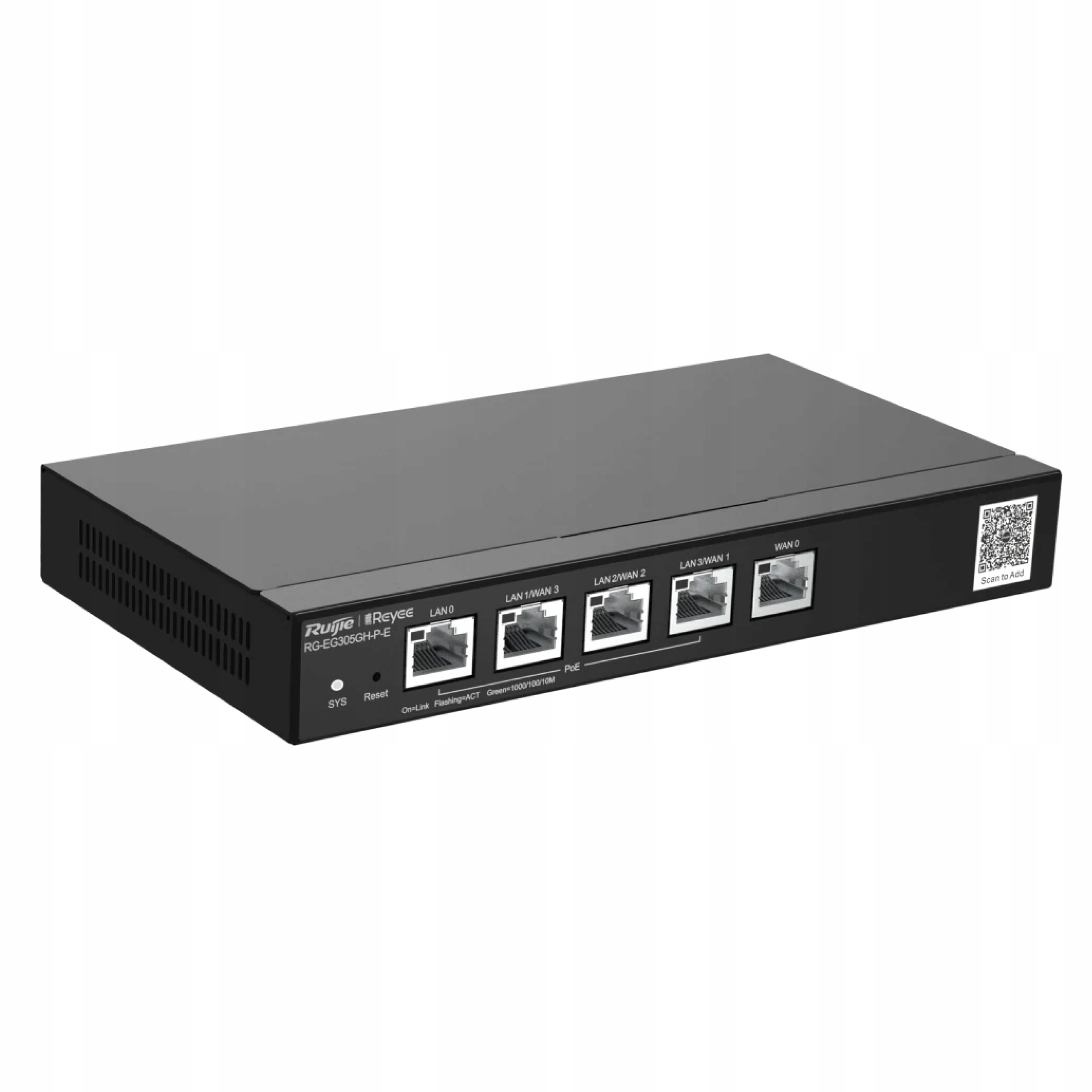 Reyee RG-EG305GH-P-E – Drátový Router, Vpn, 1X Lan, 1X Wan, 3X Lan/wan