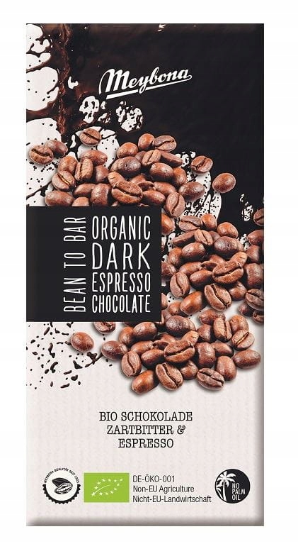 3x Meybona Hořká čokoláda s drcenými zrny kávy espresso bio 100 g