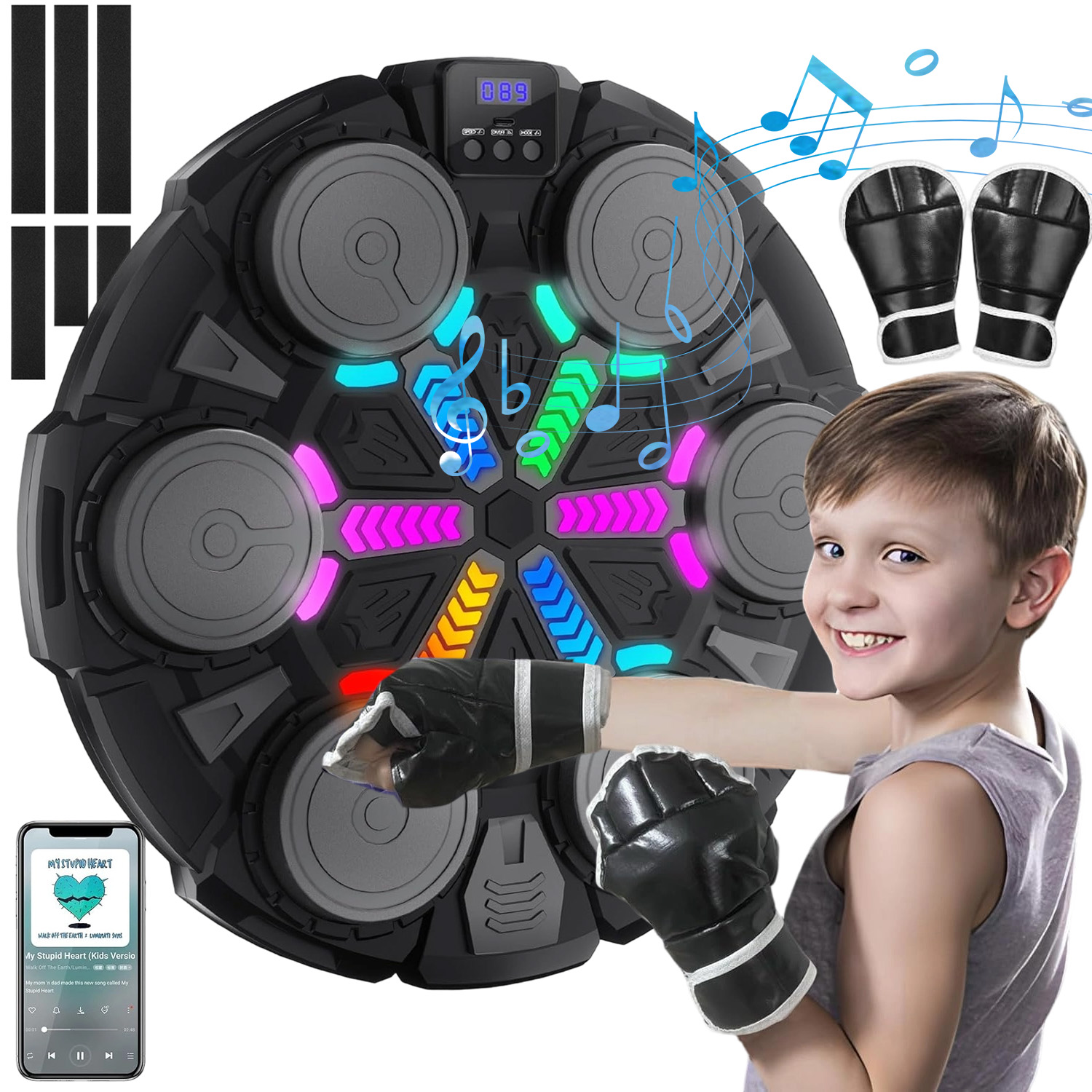 Music Boxing Machine Boxovací Stěna Hudební Štít Bluetooth Rukavice