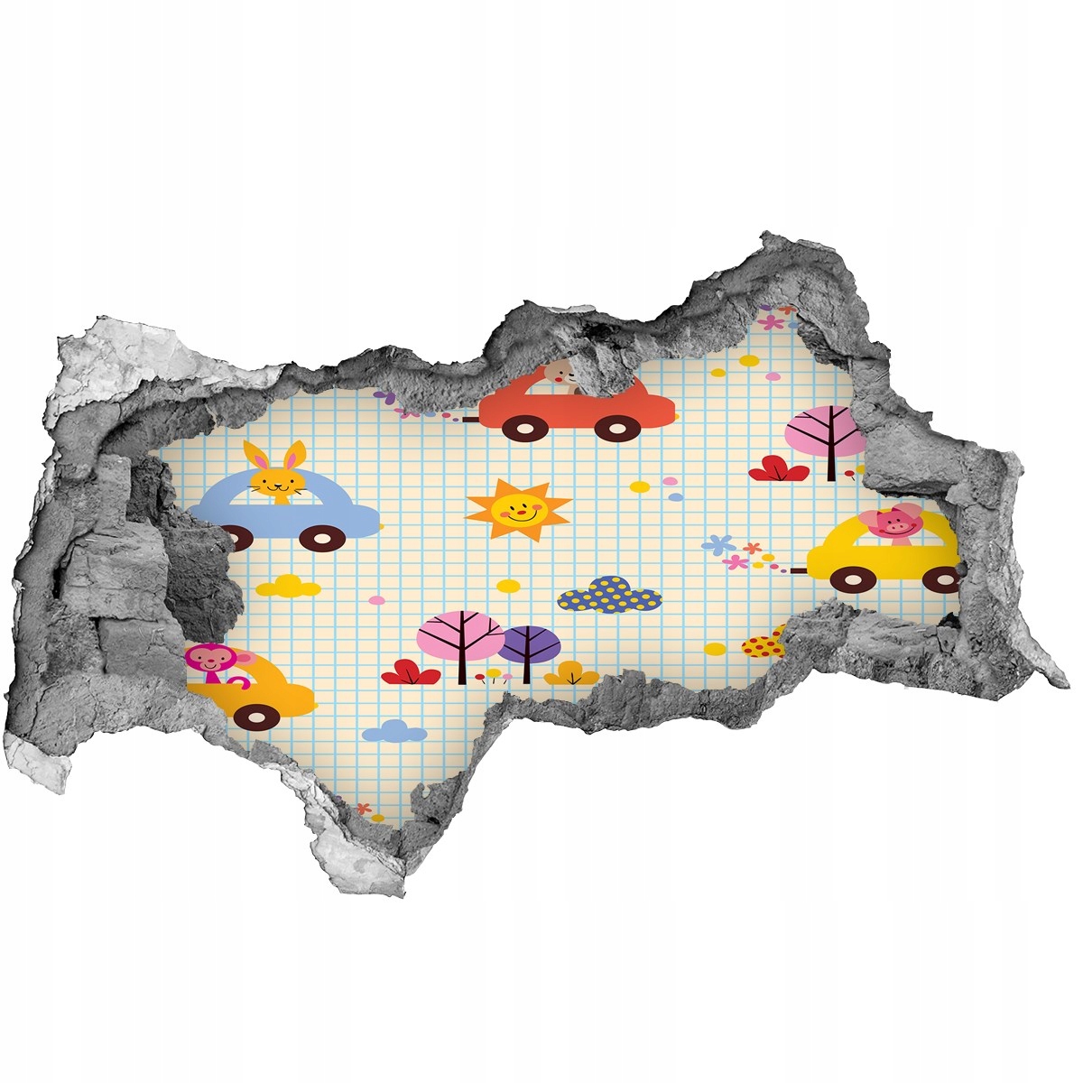 

Samoprzylepna Naklejka na ścianę Samochodziki