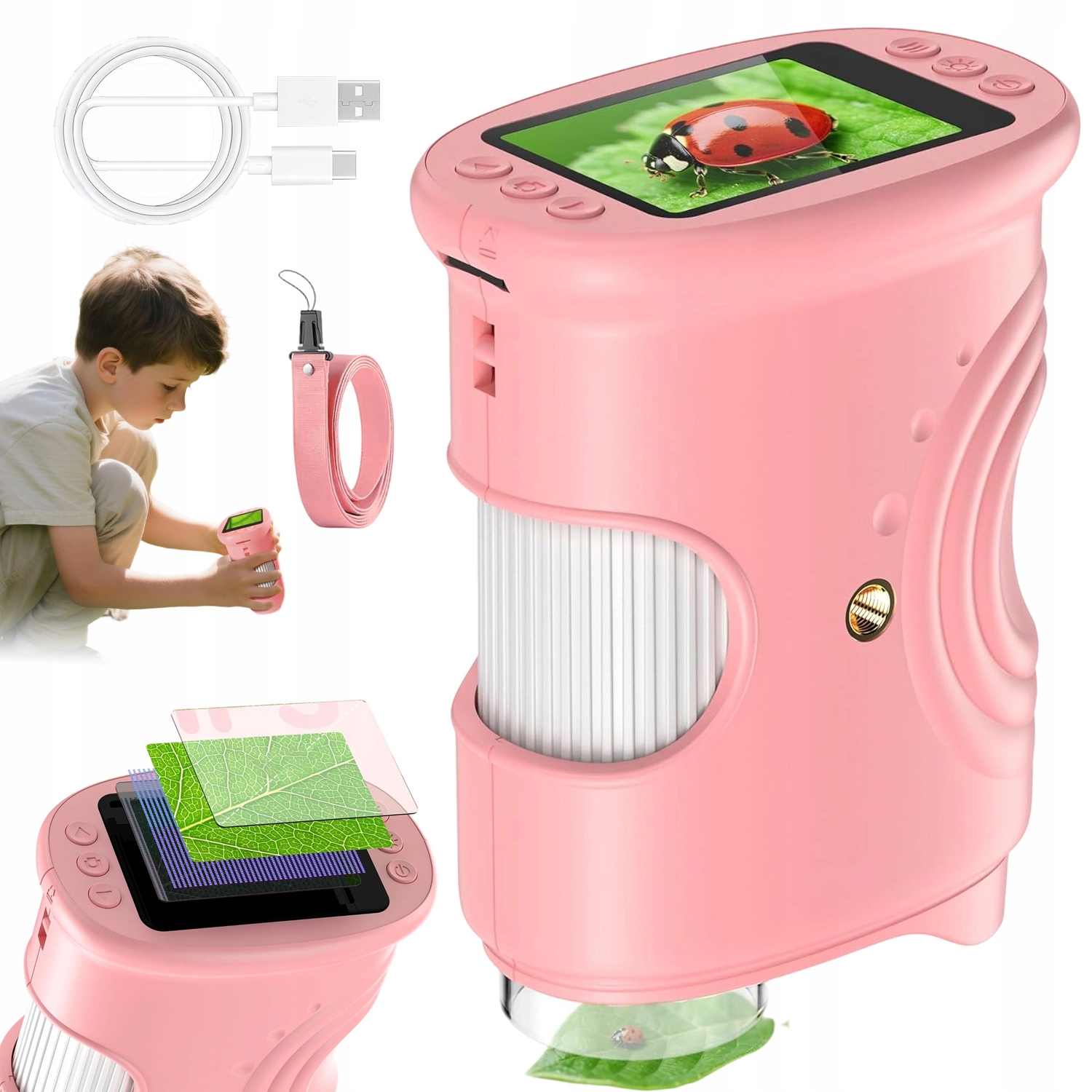 Mini Kapesní Mikroskop Pro Děti Přenosná Hračka 1000X