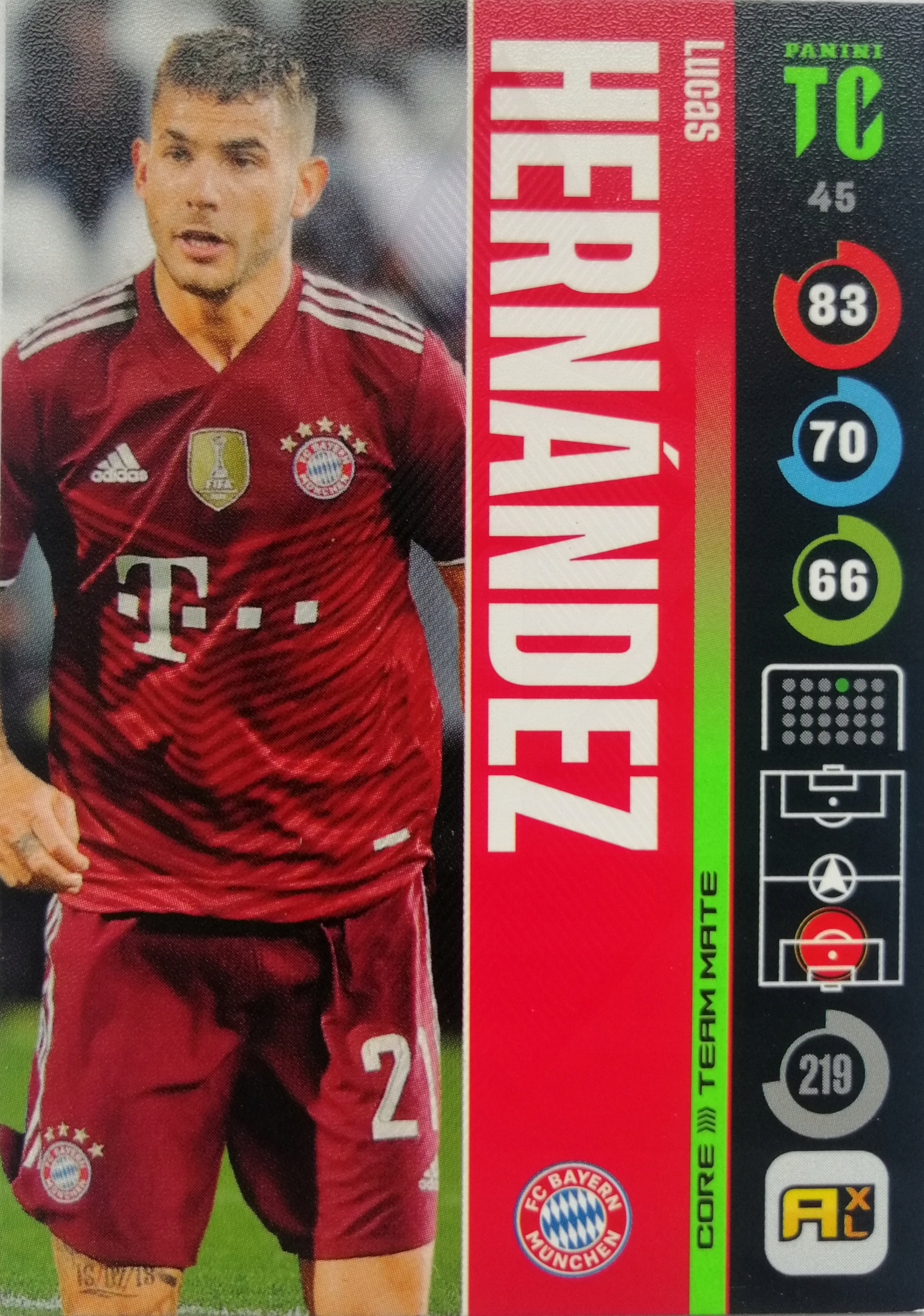 Panini Top Class Team Mate 45 Hernandez Bayern