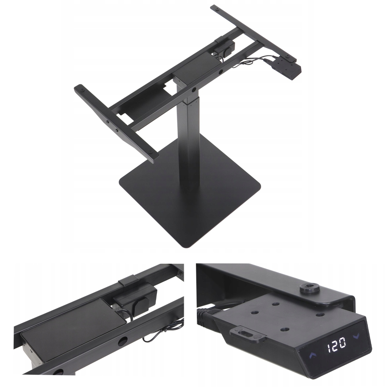 Stelaż Z Elektryczną Regulacją Wysokości Prato 05-2T/B Czarny