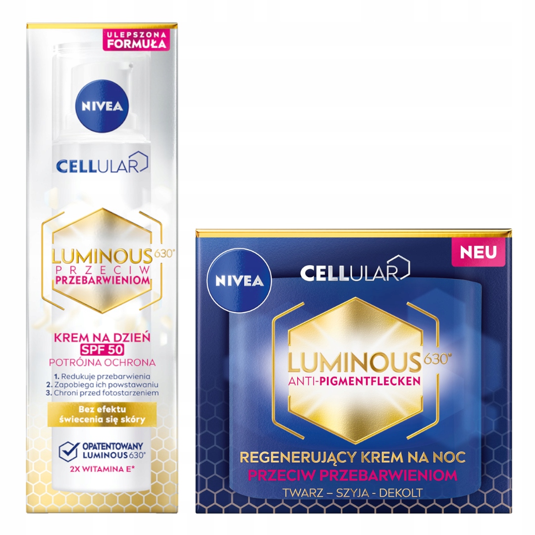 Nivea Luminous Pleťový krém s kyselinou hyaluronovou a SPF50 sada den+ noc