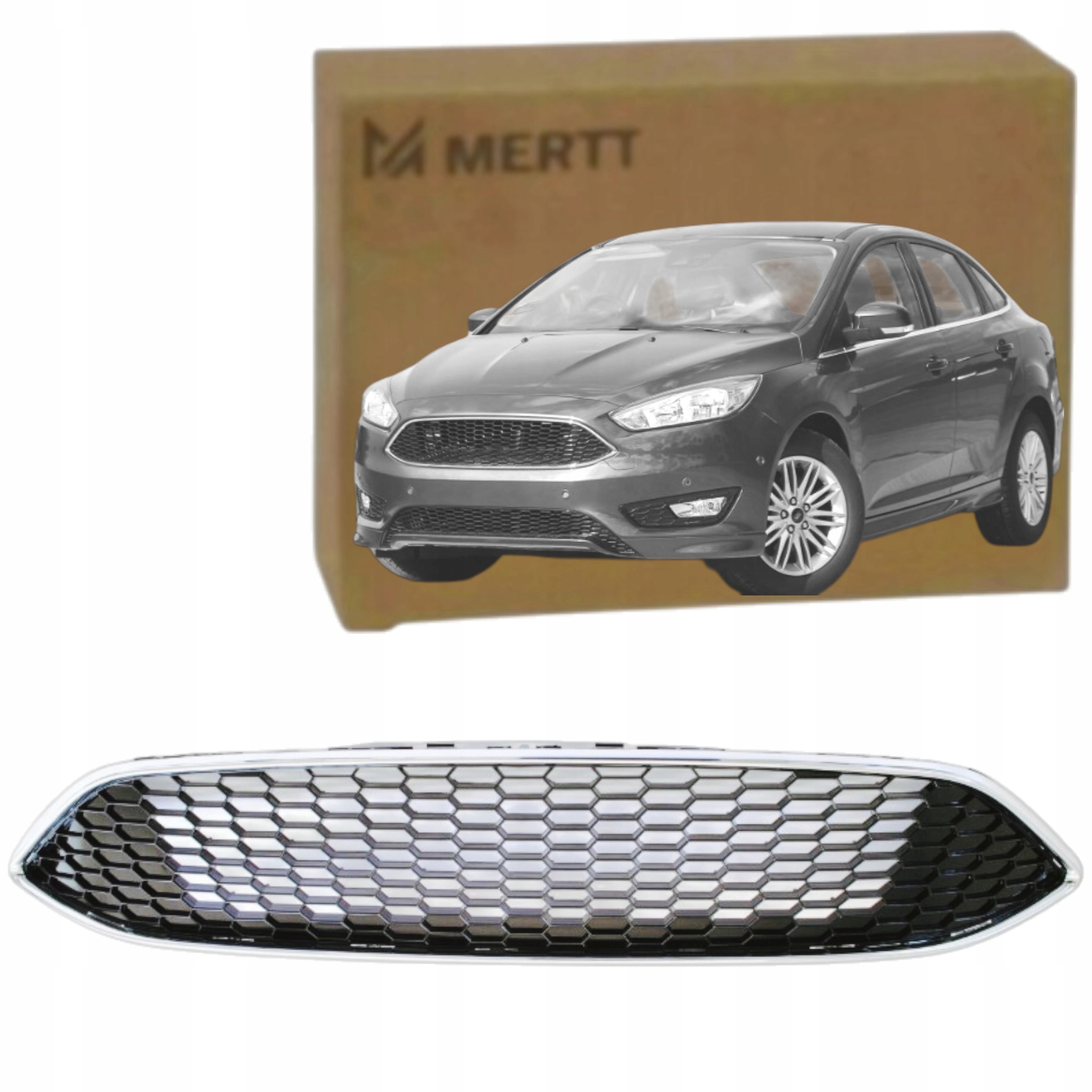 Atrapa Grill Kratka Lesk Chrom Ford Focus MK3 III Lift 2014-2018 1875314