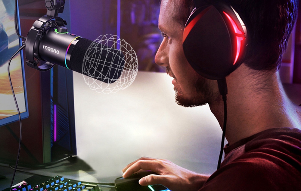 MAONO PD200XS MIKROFON DYNAMICZNY GAMINGOWY CZARNY RGB, USB, KARDIOIDALNY Marka Maono