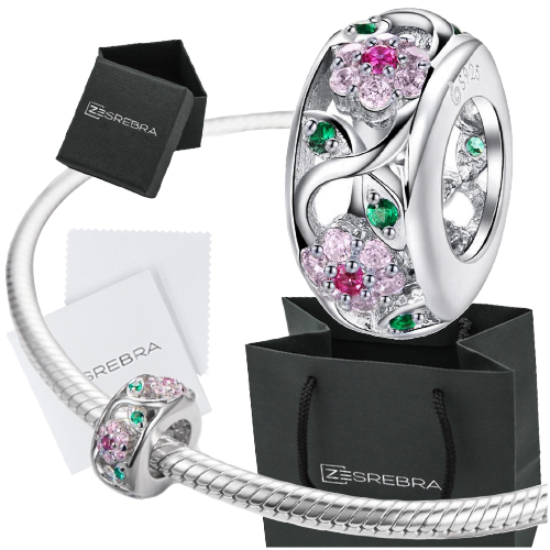 

Charms Kwiaty Stoper do Pandora srebro 925 koralik