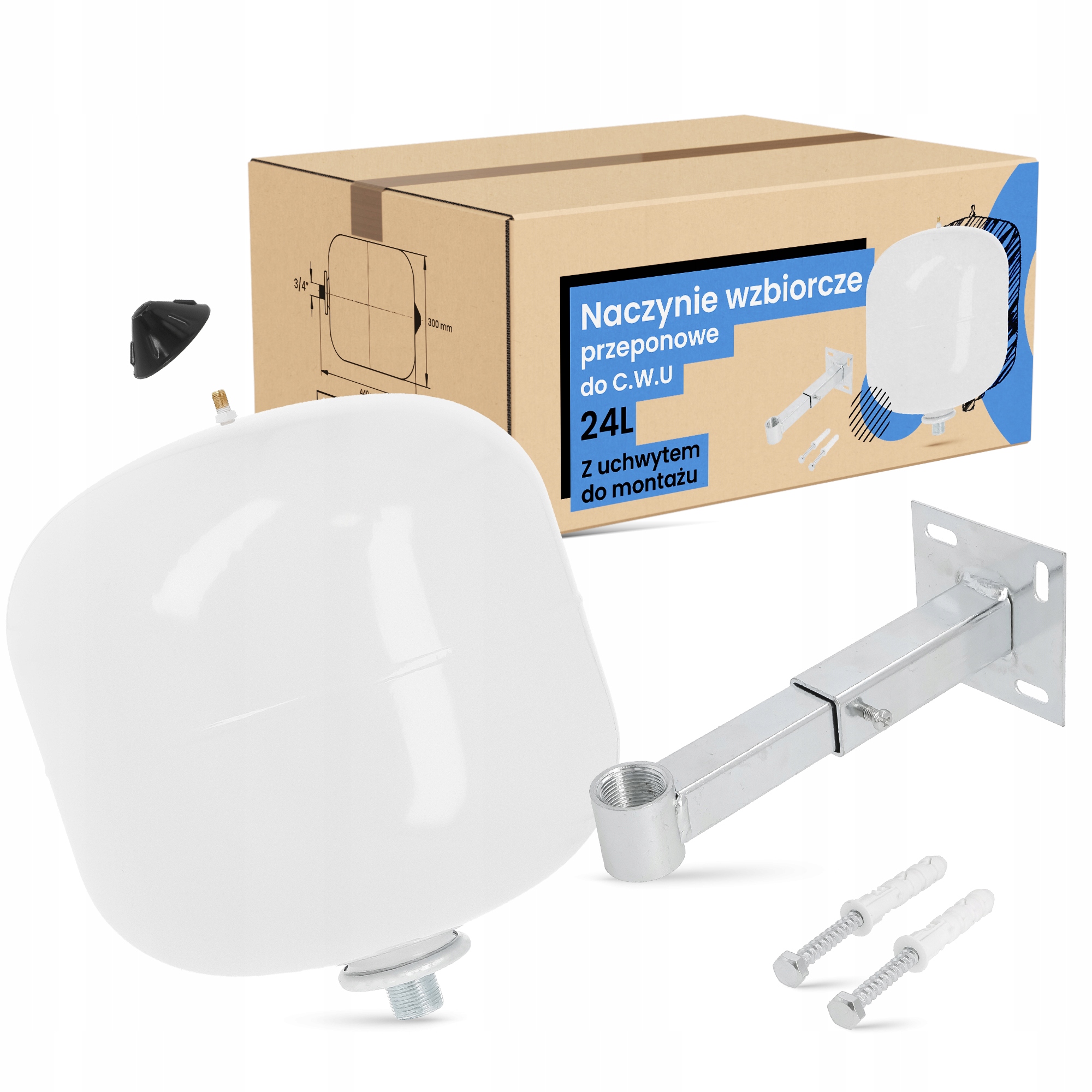 Vyrovnávacia membránová nádoba C.w.u 24 l Nádrž Držiak Mont Ad