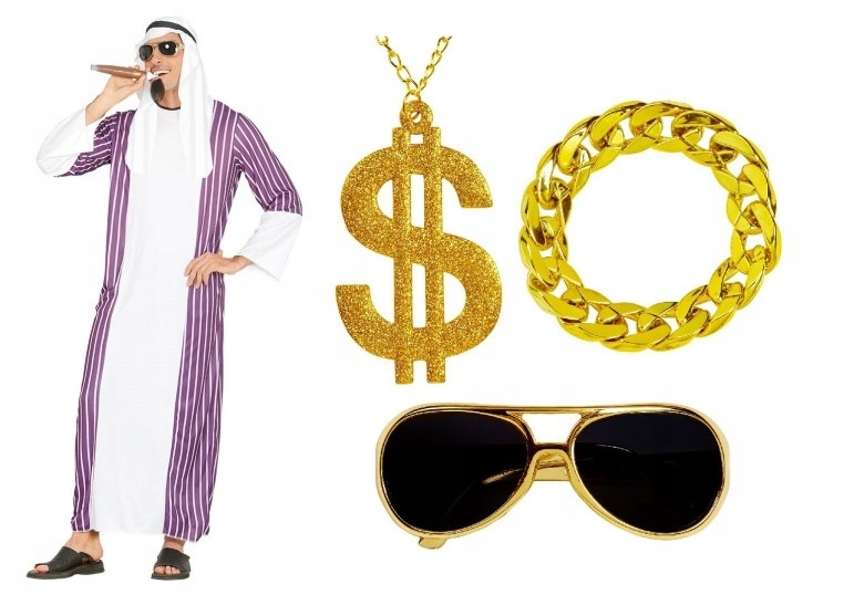 Sada Kostým Arab Šejk L plus Sada Šejka 4 ks