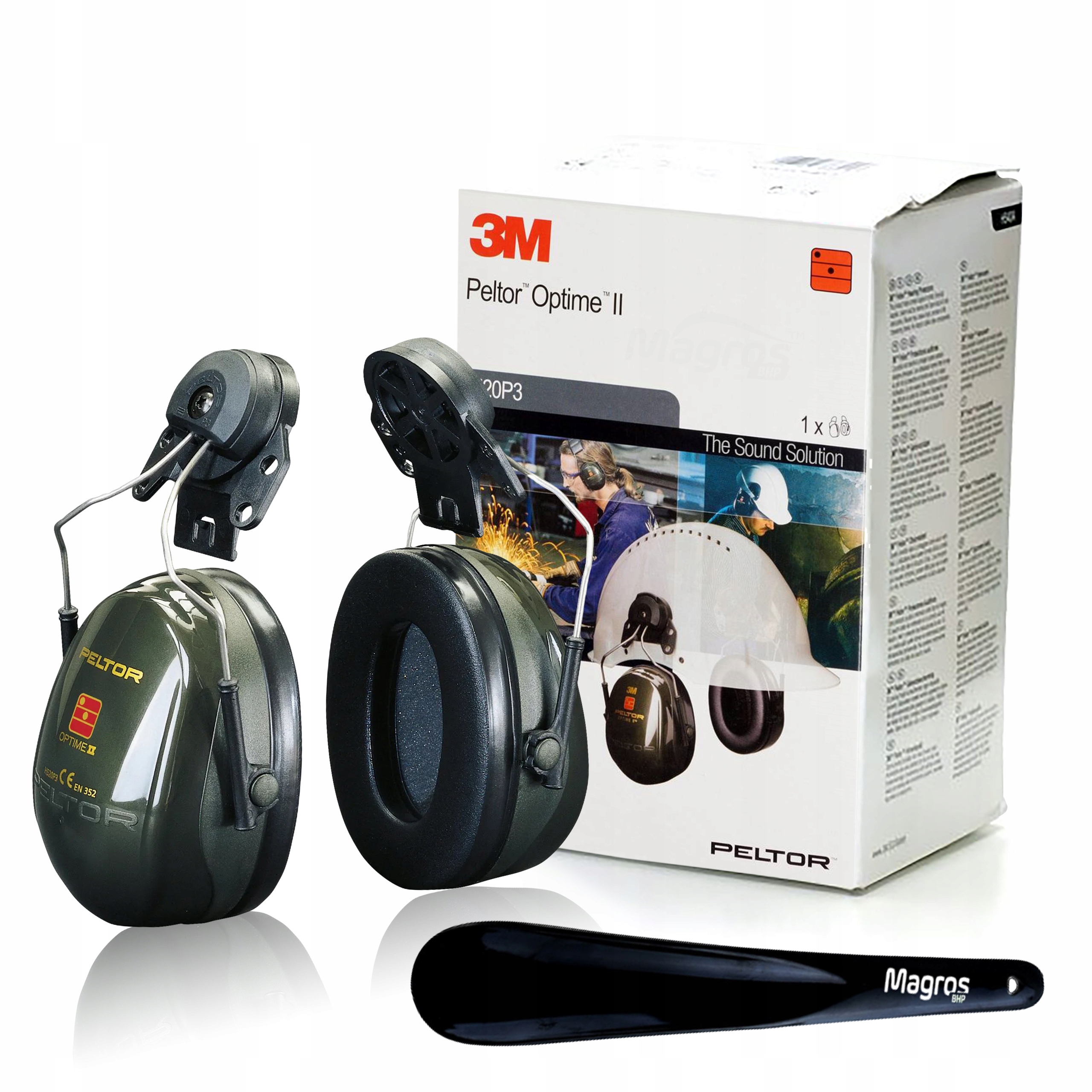 3M Optime II H520P3E – chrániče Bozp montované na přilbu Bonus kbelíkem