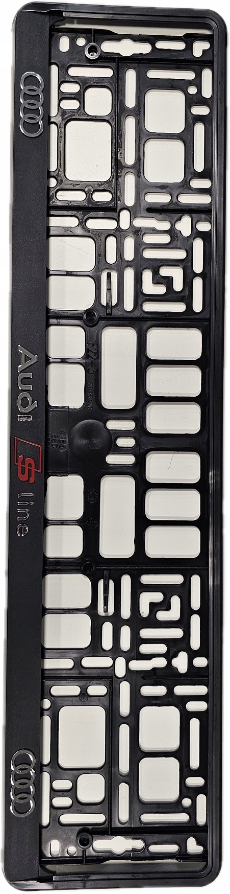 Ramka pod tablicę rejestracyjną 3d Audi S Line Czarna Chromowana