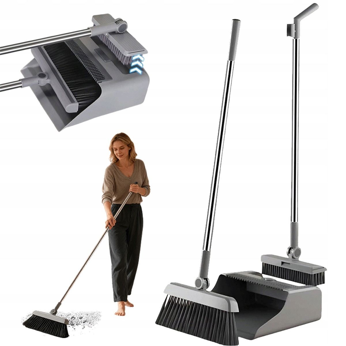 Levně Úklidová Sada S 180° Otočnou Hlavou Lopatka S Hřebenem