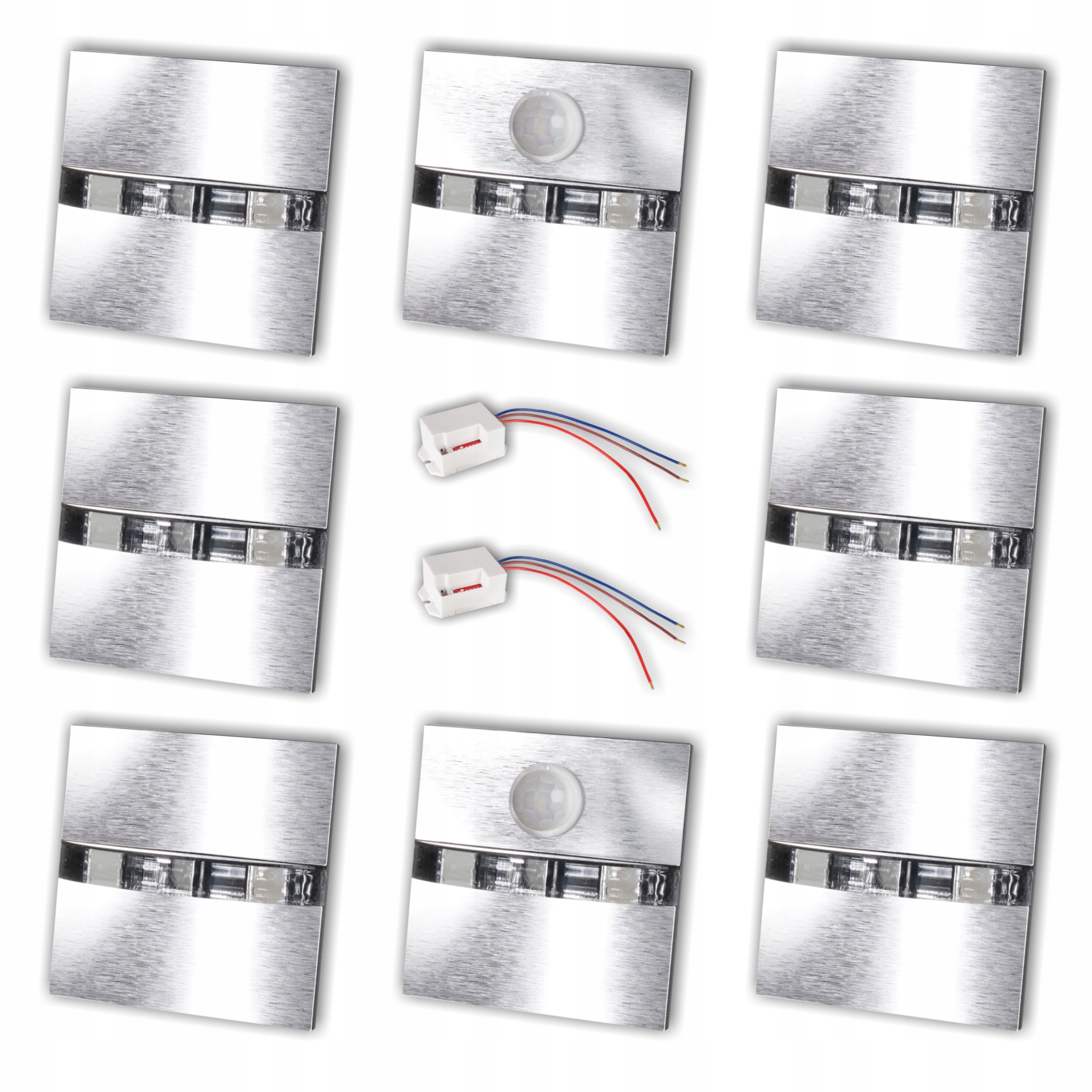 

Zestaw 6x Oprawa Schodowa Q8 Inox 2x Czujnik 230V