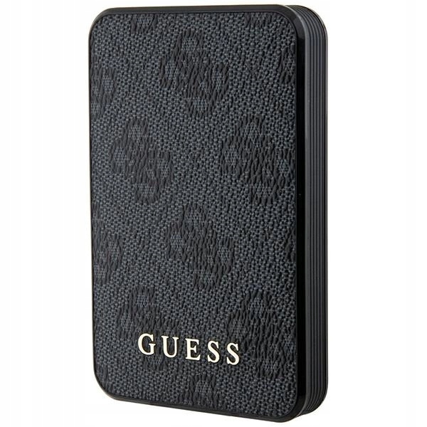 Powerbanka Guess 4G Leather Metal Logo 15W 5000mAh černá