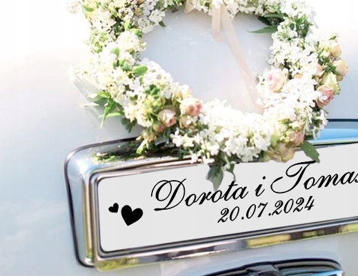 Ślubne TABLICE tablica ślubna na ślub na samochód 2szt NIEPRZEMAPALNE Marka inny