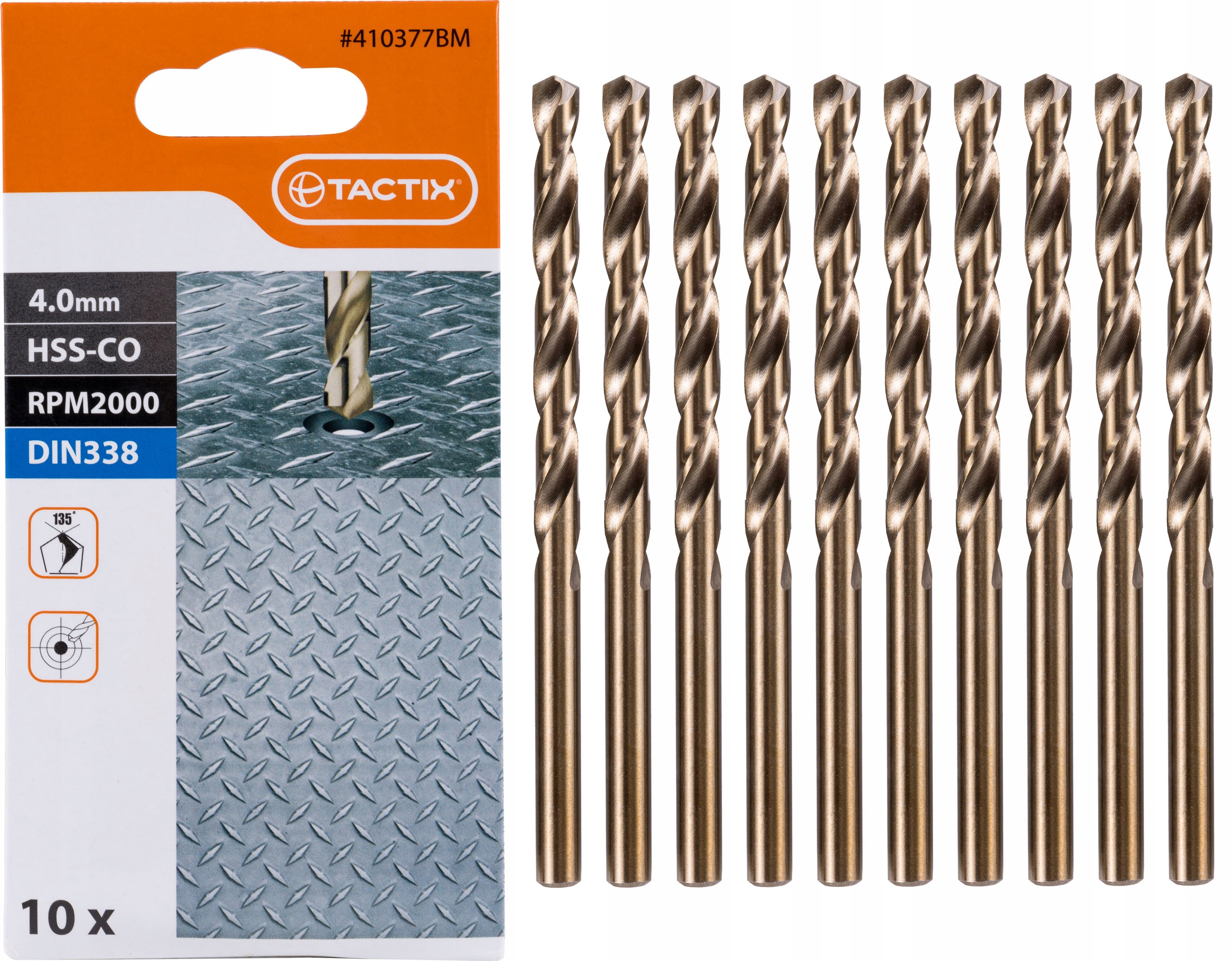 

Wiertła Kobaltowe Tactix do metalu 4 mm 10 szt.