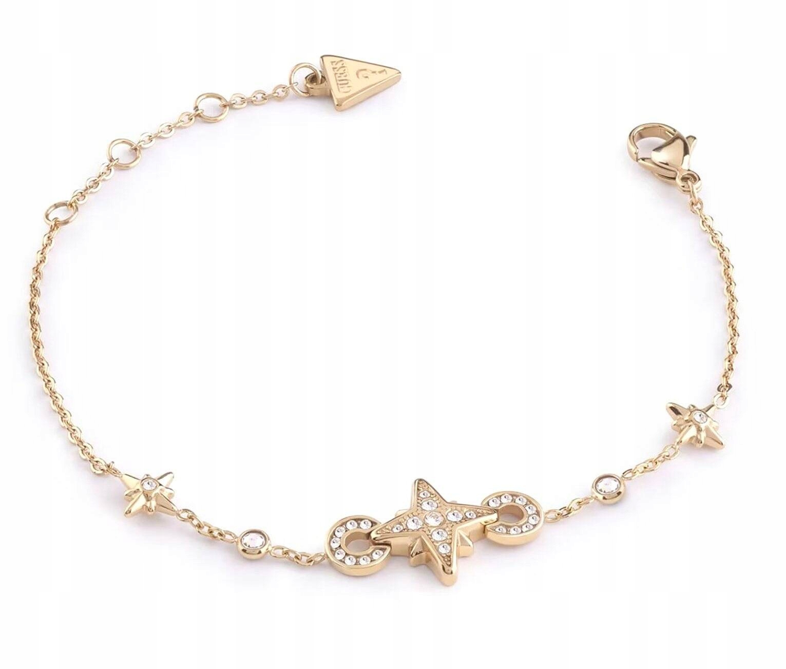 Zlatý Ocelový Náramek Guess In The Sky Hvězdičky Zirkony JUBB03330JWYGS