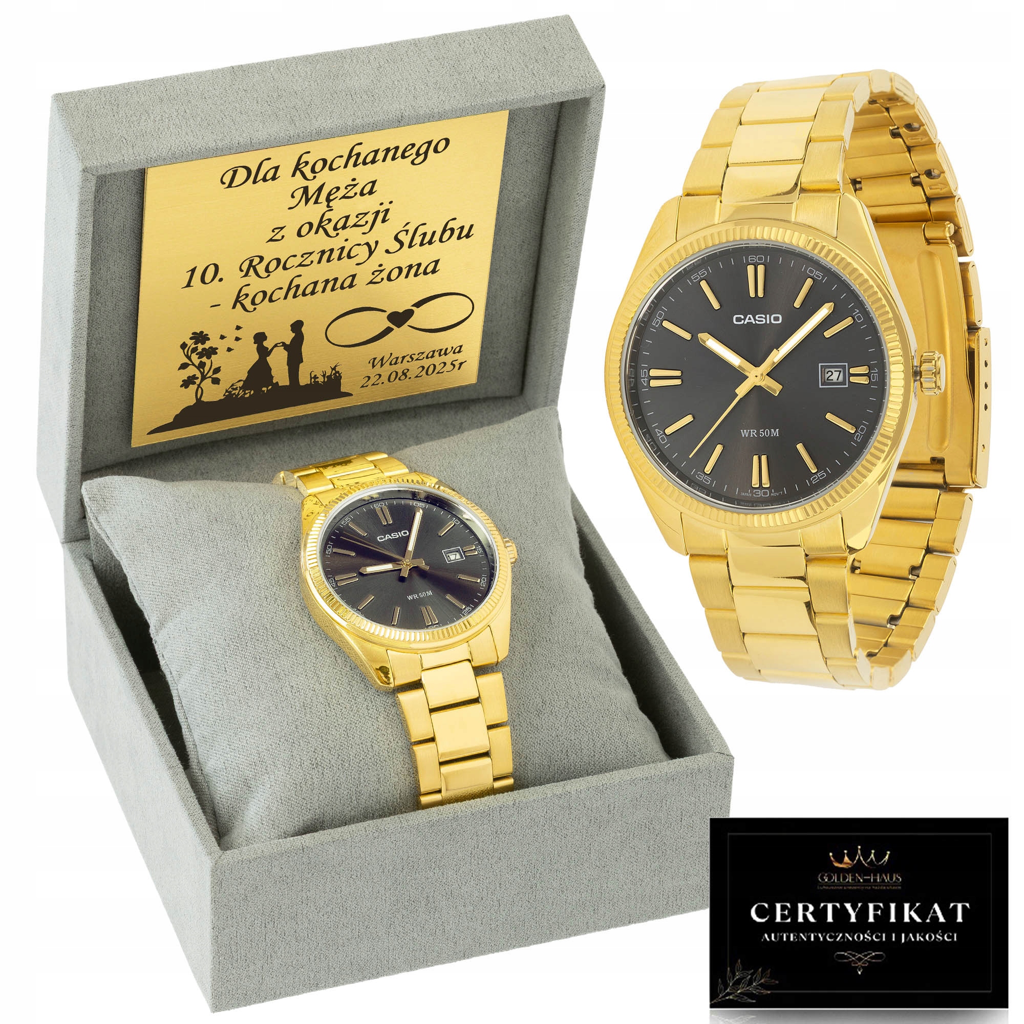 Pánské Hodinky Casio Zlacené 24K Gold Edition Limitovaná Verze Gravírování