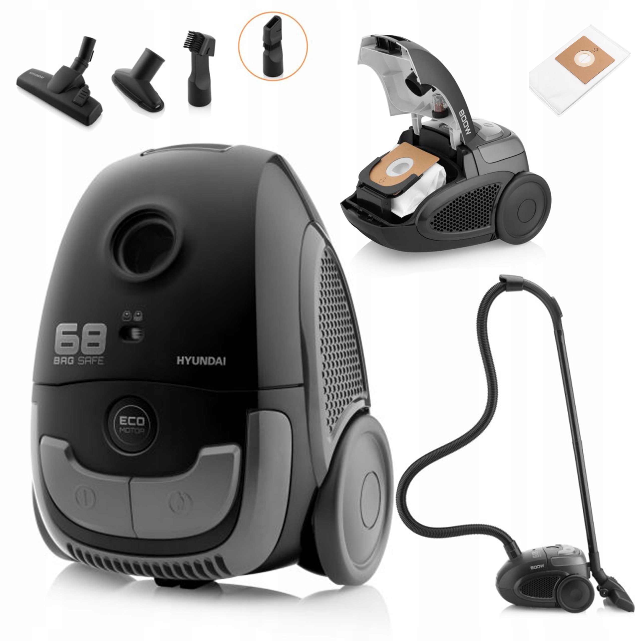 Odkurzacz Workowy Tradycyjny VC068B Hyundai Lekki Do Dywanów Wykładzin