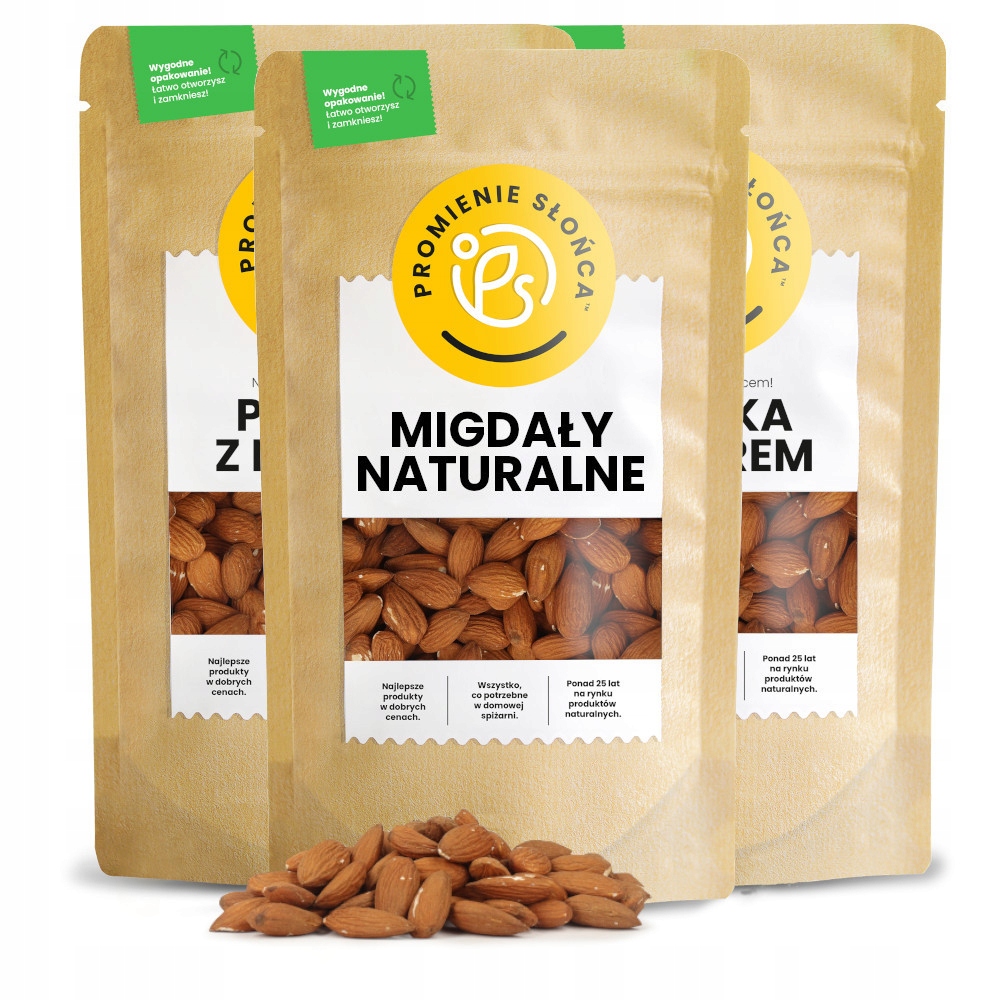 Migdały 3 kg Zestaw 3 x Migdały 1 kg Migdały Całe