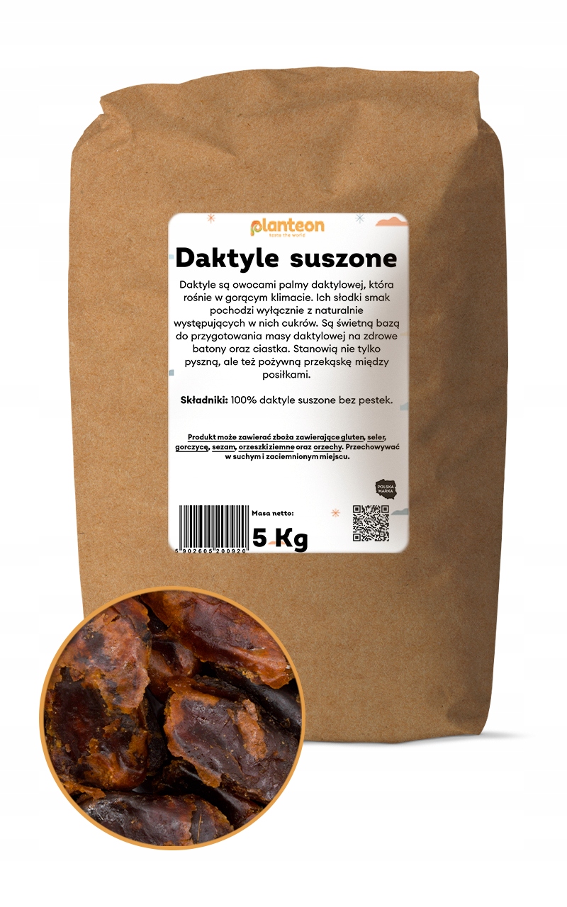 Levně Sušené datle 5 kg Datle bez pecek sušené přírodní bez chemie