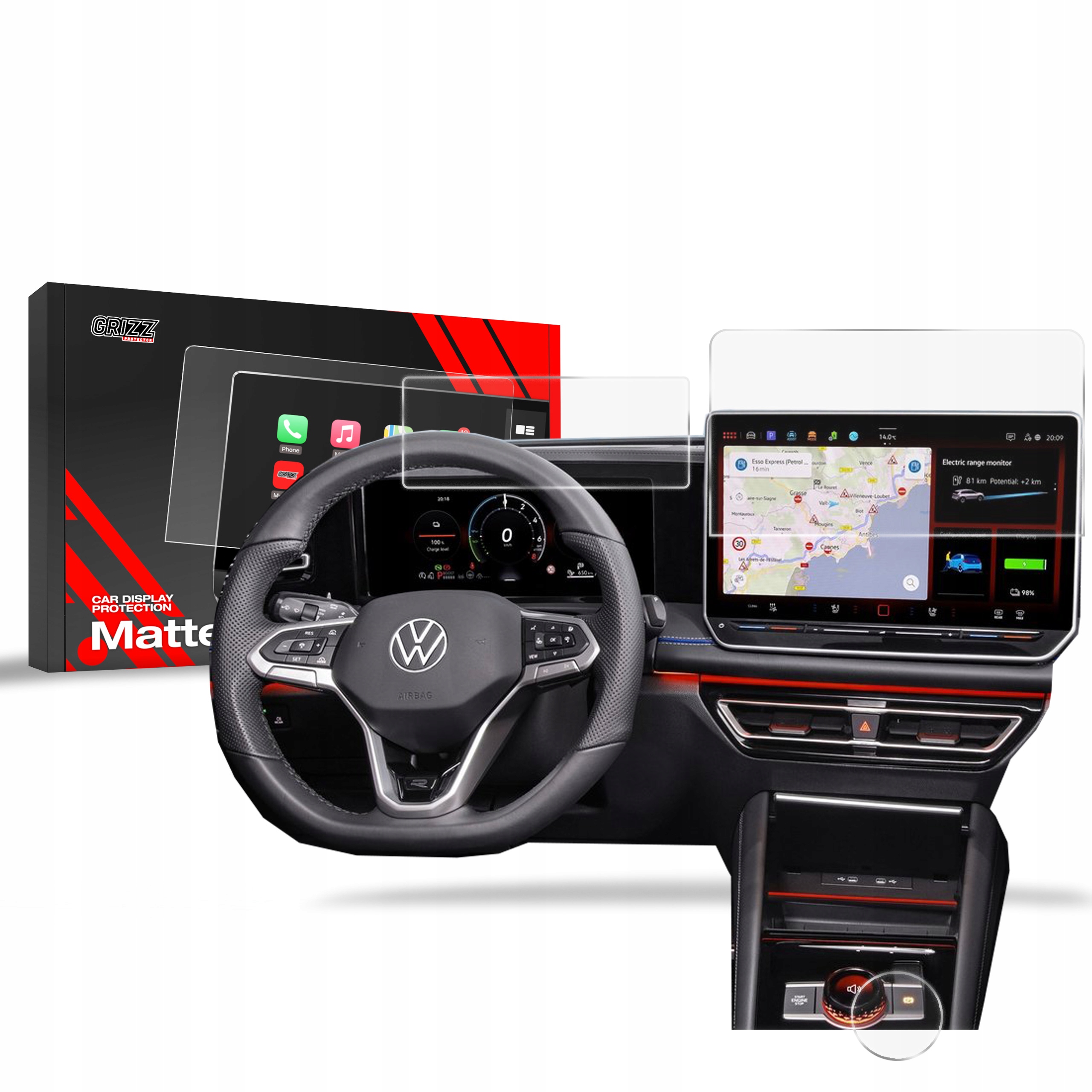 3v1 Fólie na displej (matná), Vw Tiguan III, 2024- , Display 12,9"