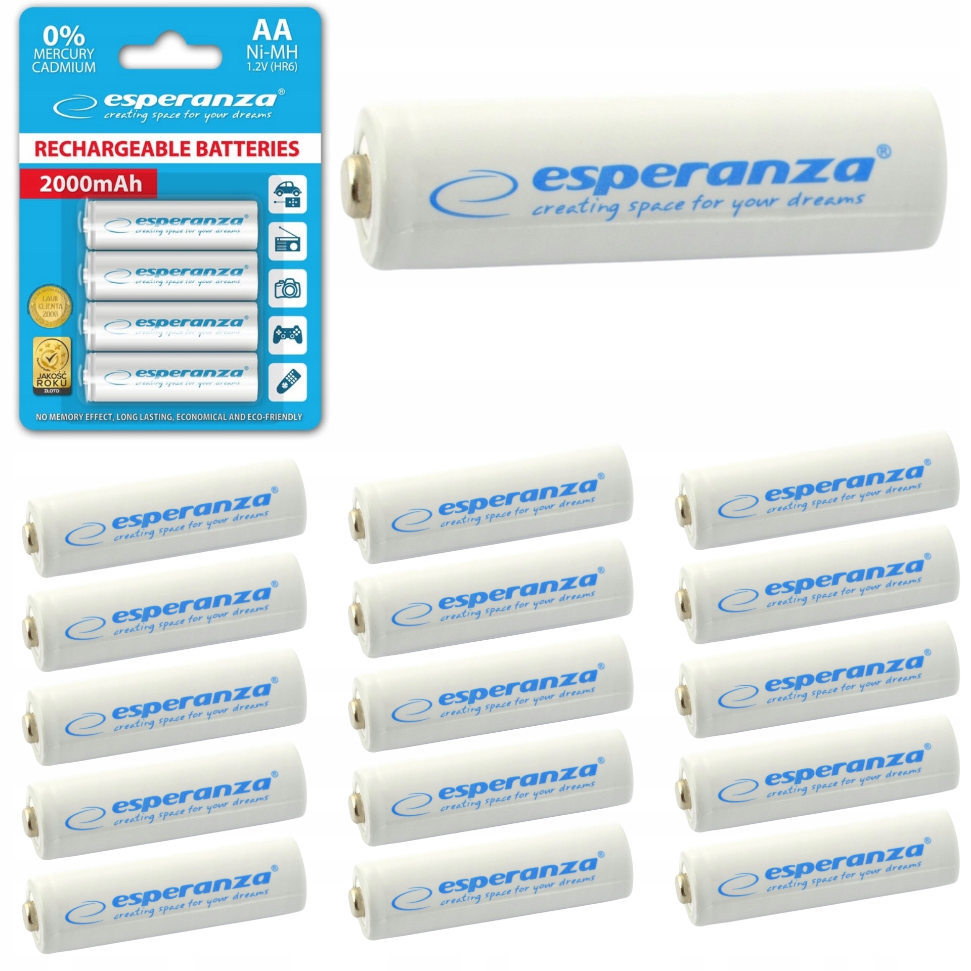 16X Nabíjecí Baterie Aa R6 2000 mAh Baterie Ni-mh Tužkové Baterie Pro Nabíjení