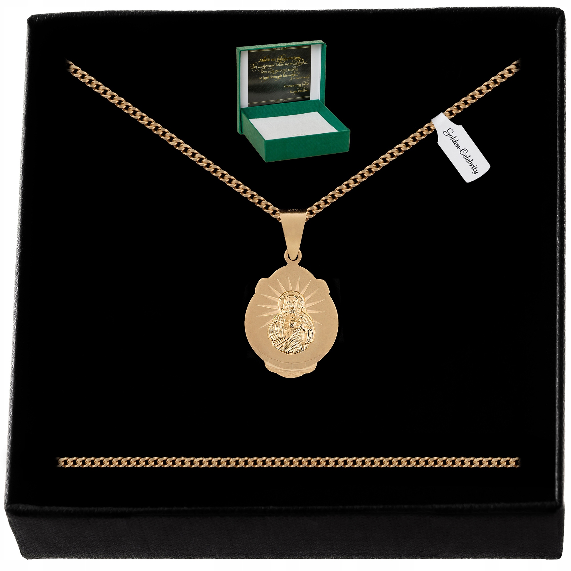 Zlatý Řetízek Přívěsek Medailon Ryzost 925 585