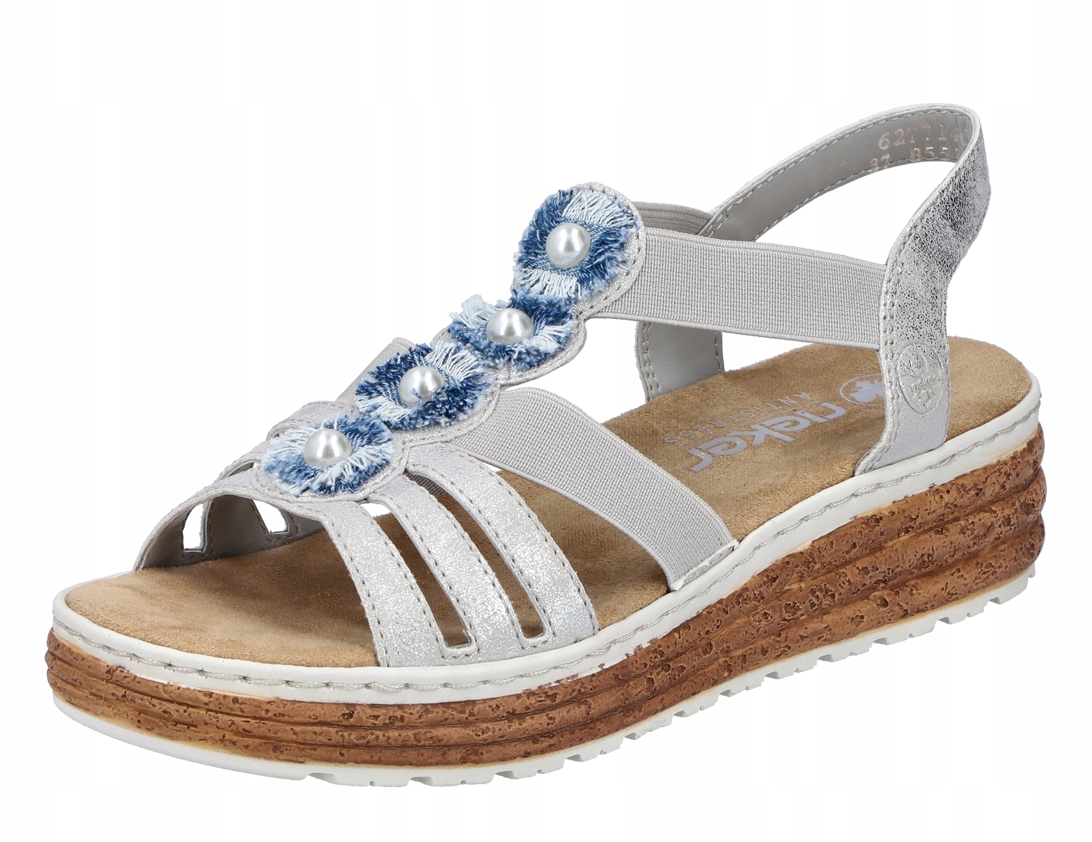 Rieker 62771-40 vel.39 módní nazouvací sandály na klínku