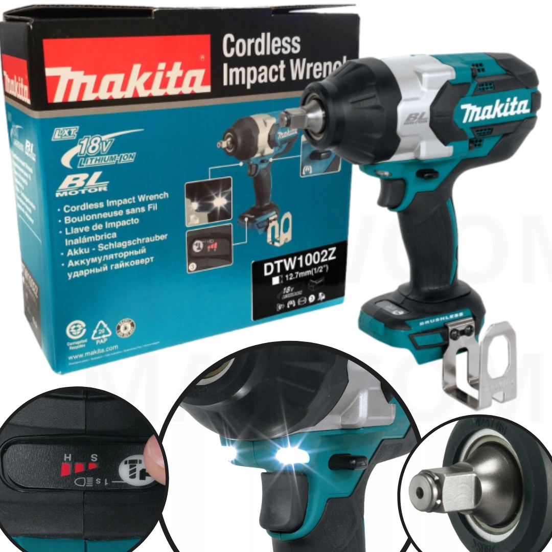 Akumulatorowy klucz udarowy DTW1002Z, Lxt, 18V, 1/2", 1 000 Nm aku
