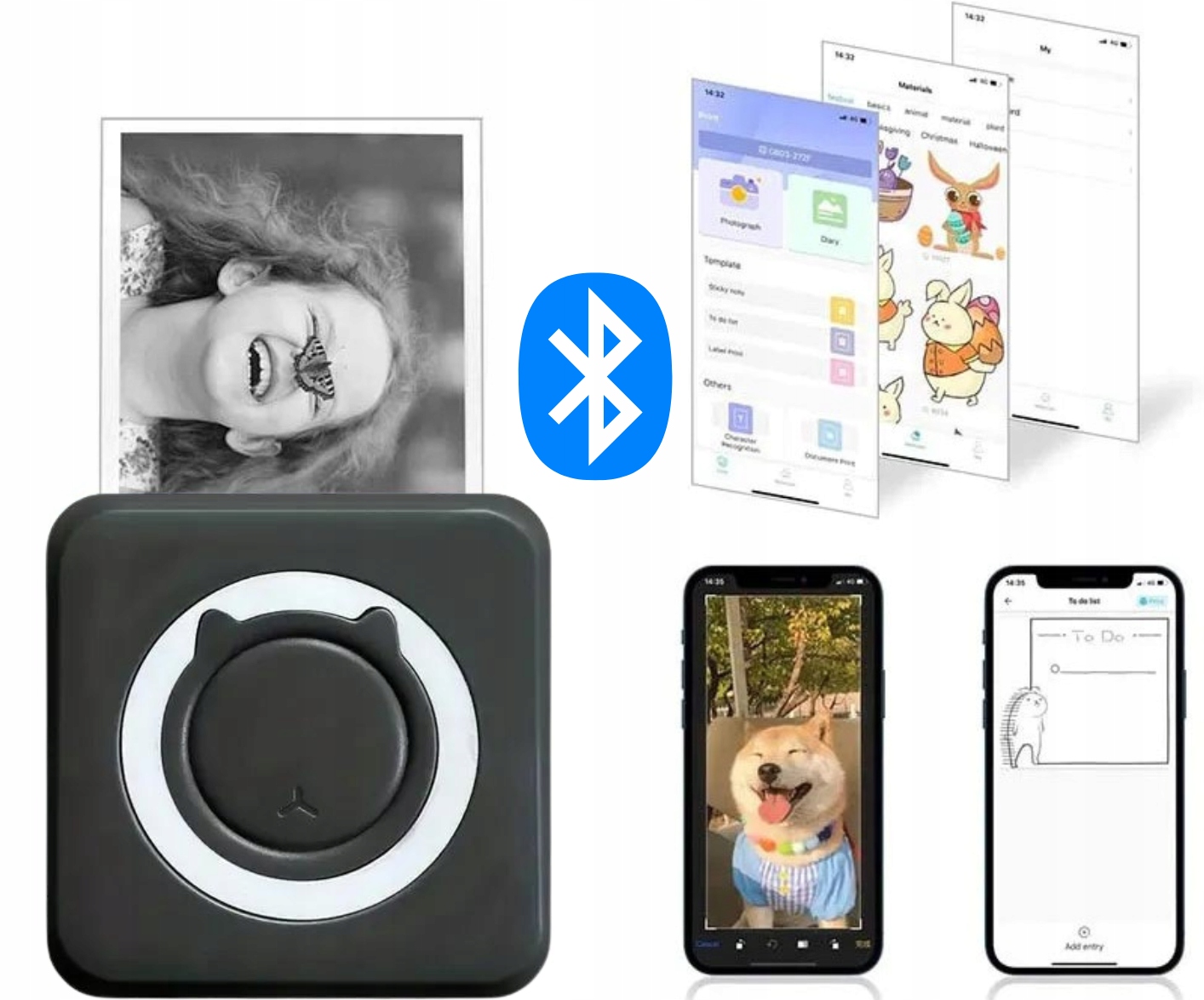 Mini drukarka termiczna przenośna dla dziecka C15 Bluetooth Drukuś