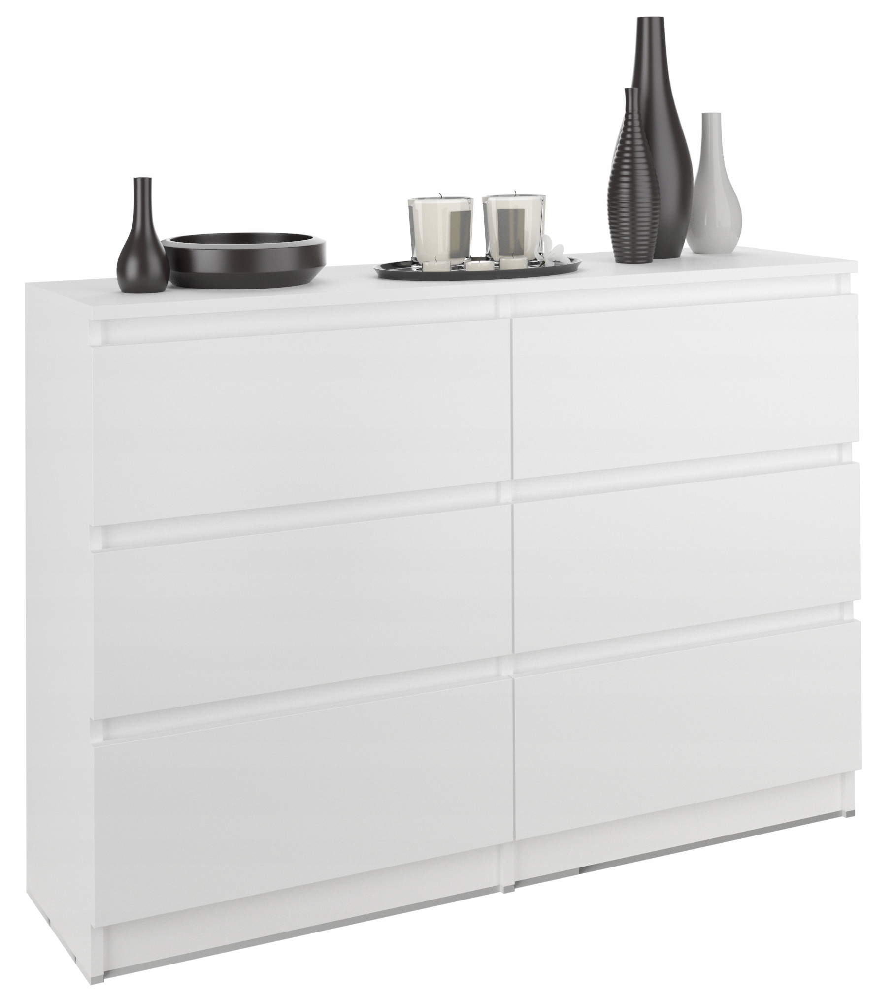 Komoda R-120 Skříňka 6 Zásuvek Bílá R120