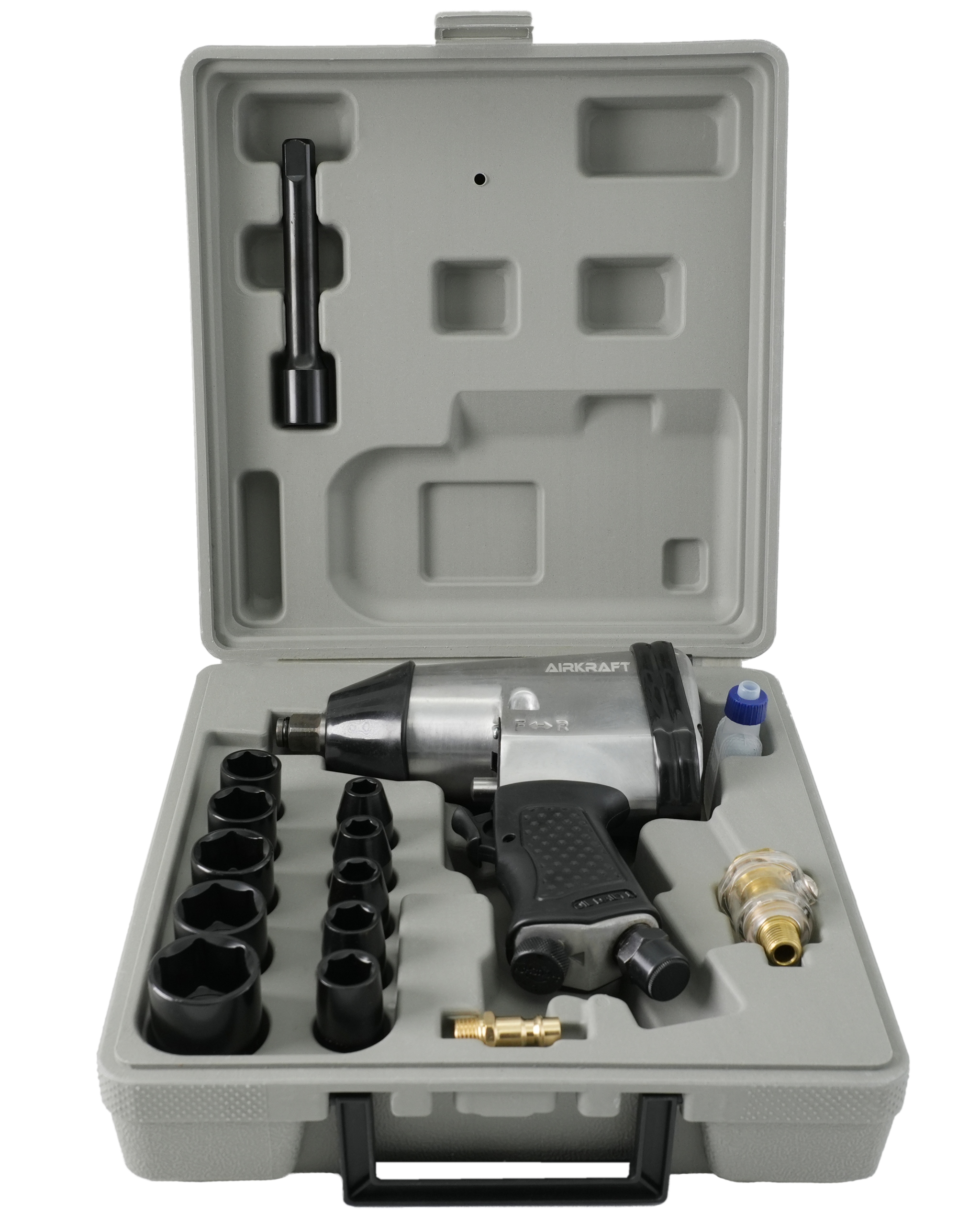 Sada 17 Ks Pneumatický Rázový Klíč 1/2" 350 Nm 7000 ot/min S Nástavci