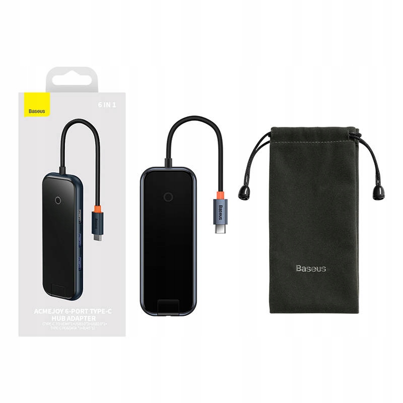 Baseus Hub Dokovací stanice Usb-c na 2xUSB 3.0 Usb 2.0 Usb-c Pd Hdmi RJ45