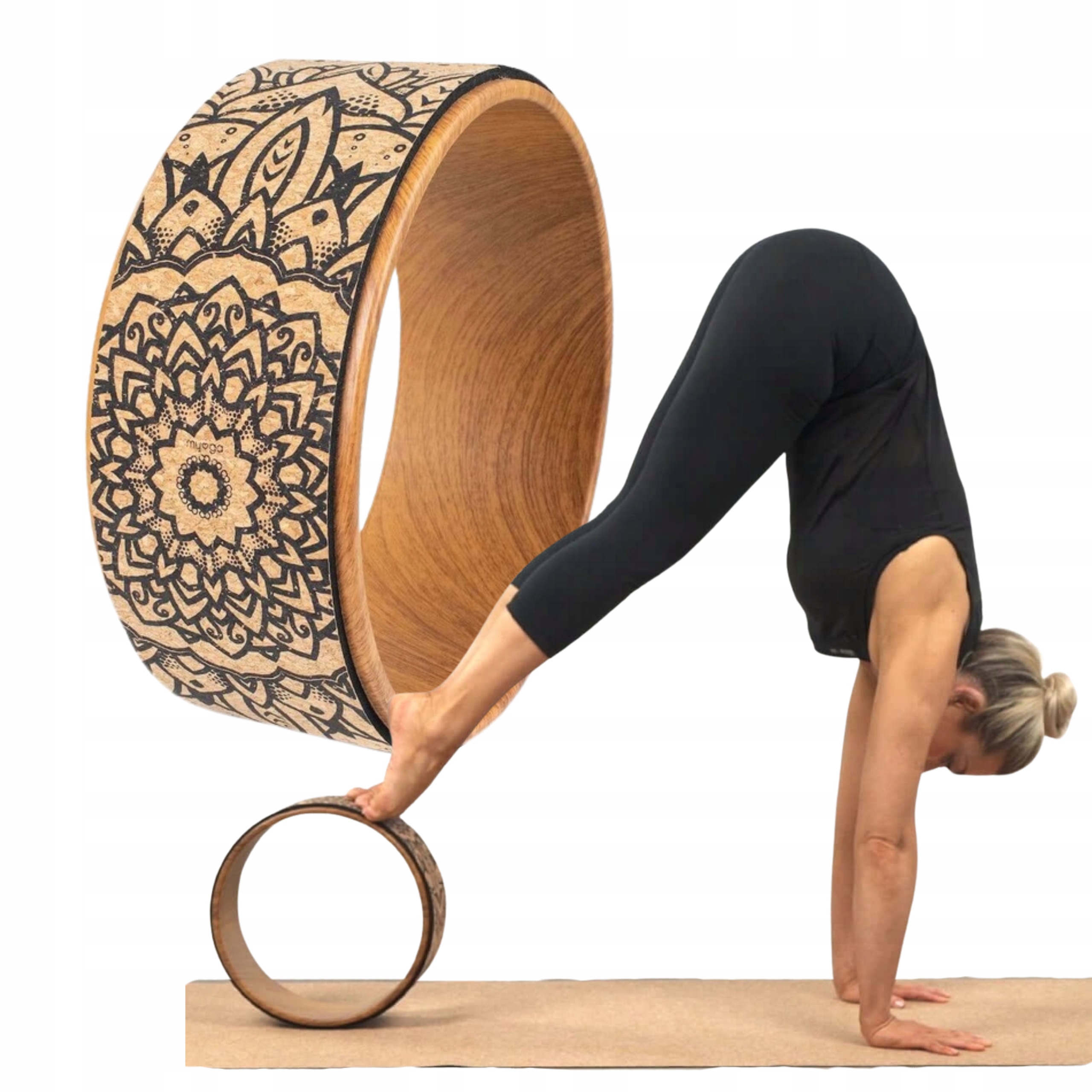 Koło do ćwiczeń jogi pilatesu myga Mandala naturalny korek pianka Tpe