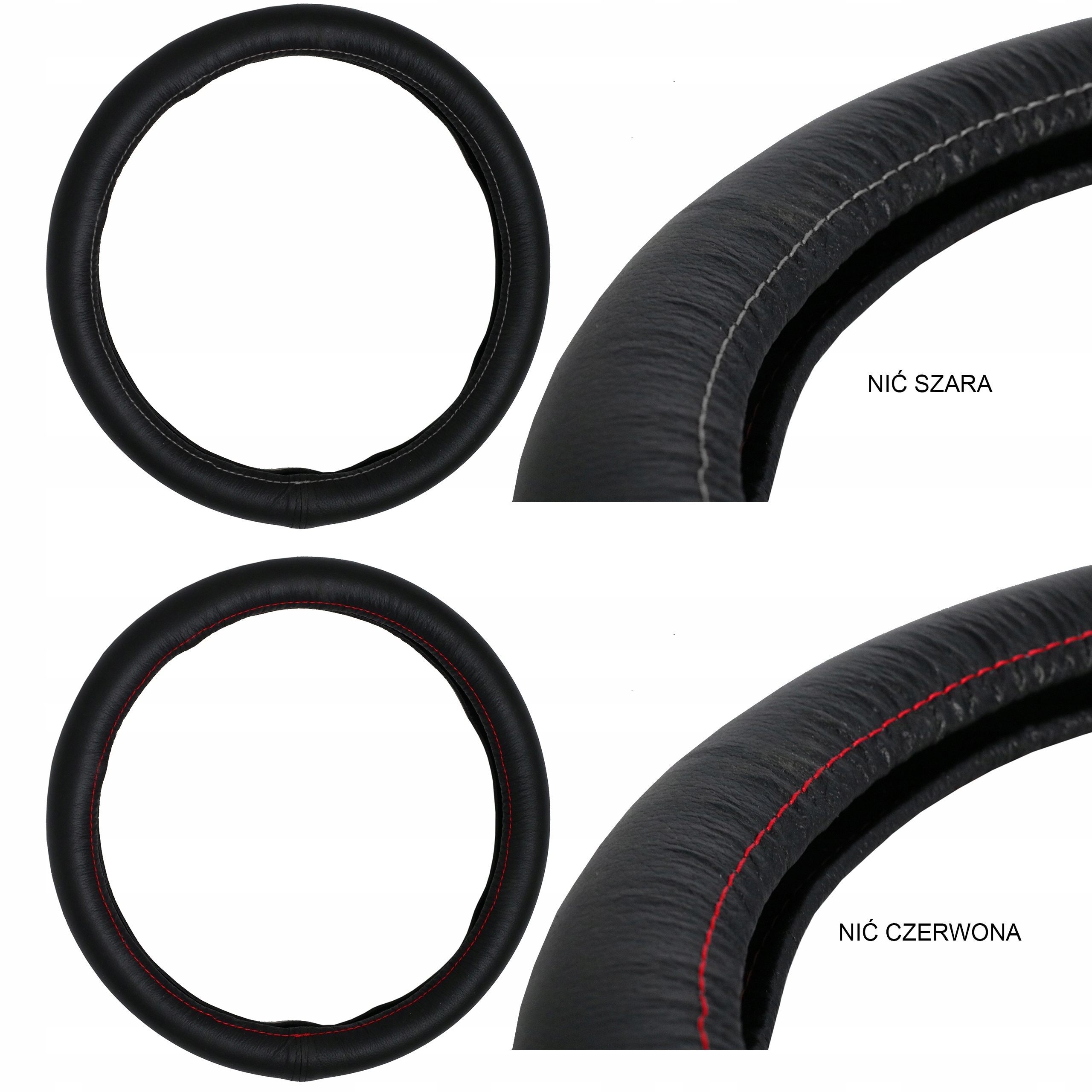 NAKŁADKA SKÓRZANA NA KIEROWNICE Z JEDNEGO KAWAŁKA Producent Pok-ter