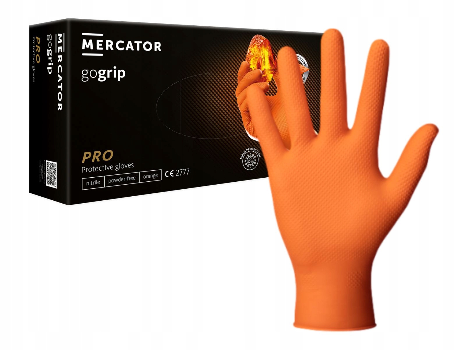 

Rękawice Nitrylowe GoGrip Orange XL Mercator Bezp.