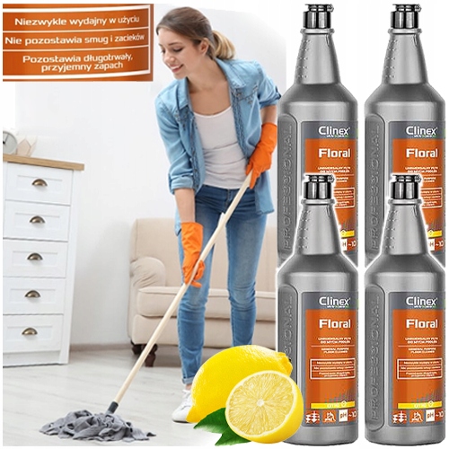 CLINEX FLORAL CITRO UNIVERZÁLIS FOLYADÉK PADLÓRA 1L NEM HAGY CSÍKOKAT - 4 db