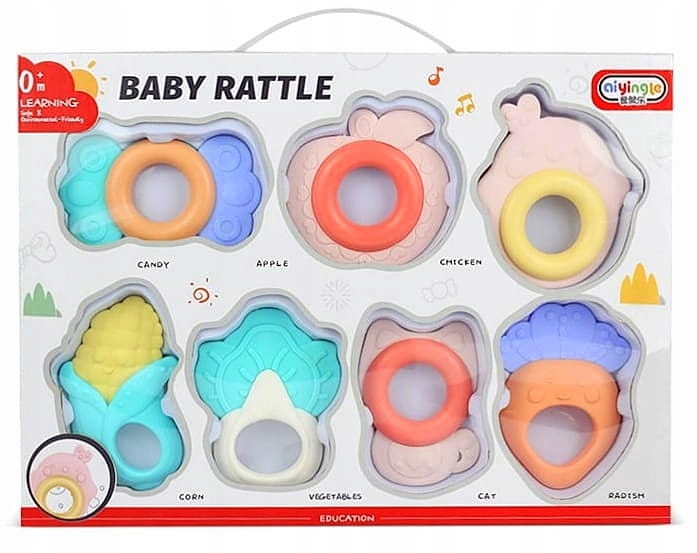 

Grzechotka Gryzak Kolorowa Sensoryczna Zestaw