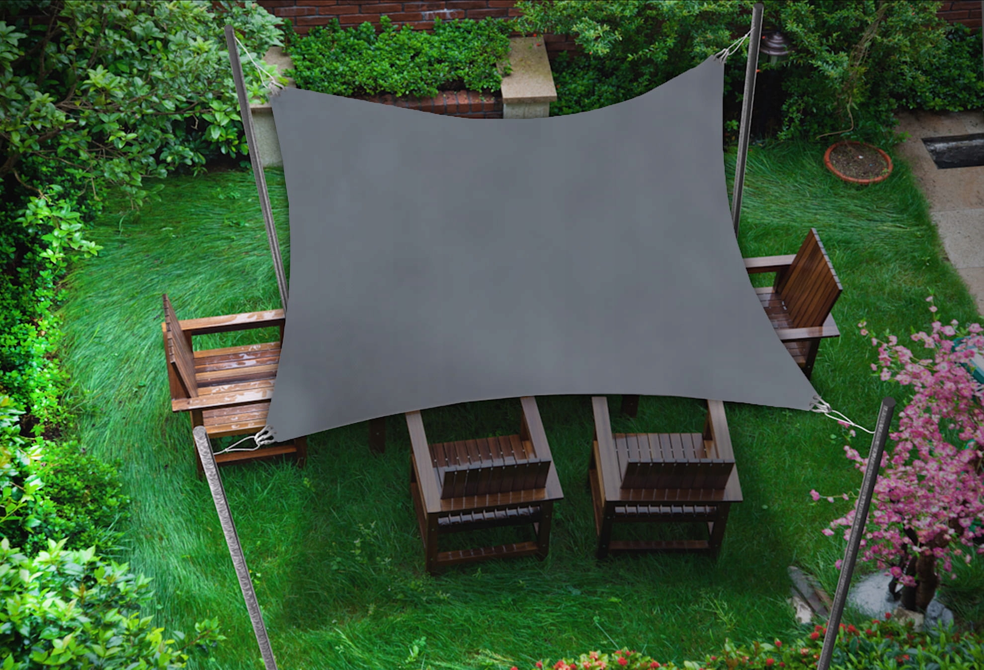 ZESTAW DO MONTAŻU ŻAGLI PRZECIWSŁONECZNYCH KWADRAT / PROSTOKĄT DO DREWNA Producent Sun Shade