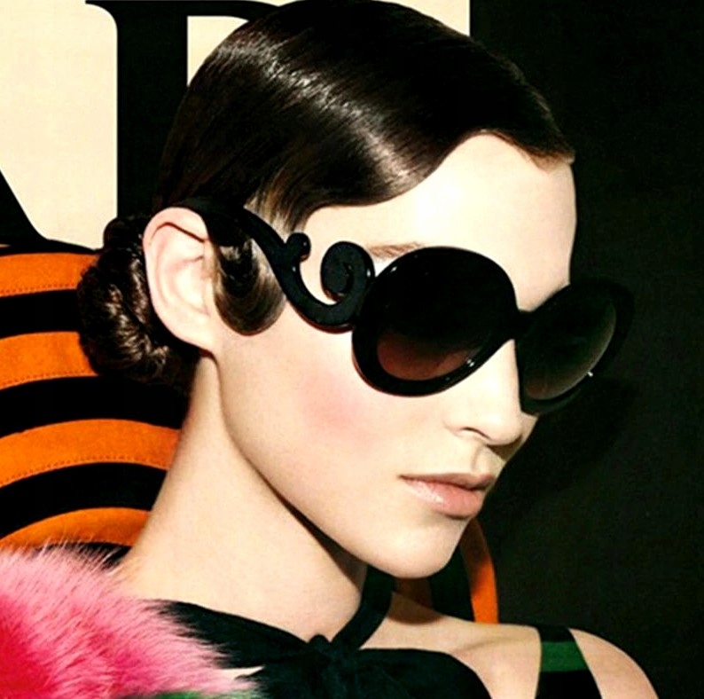 Duże okulary damskie cieniowane muchy ozdobne Fason inny