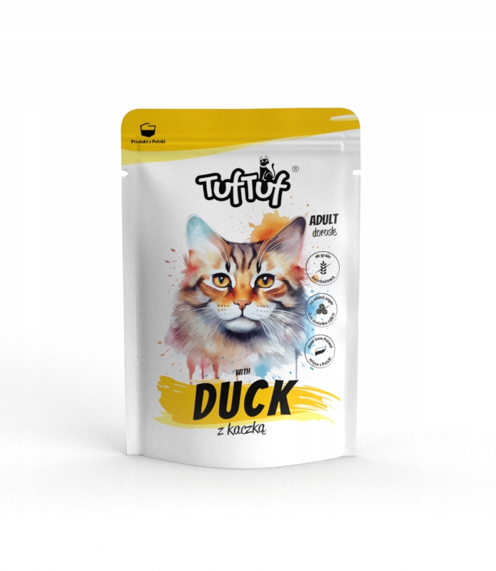 Levně 6 x Tuf Tuf mokré krmivo pro kočky kapsička mleté maso s kachnou 100 g