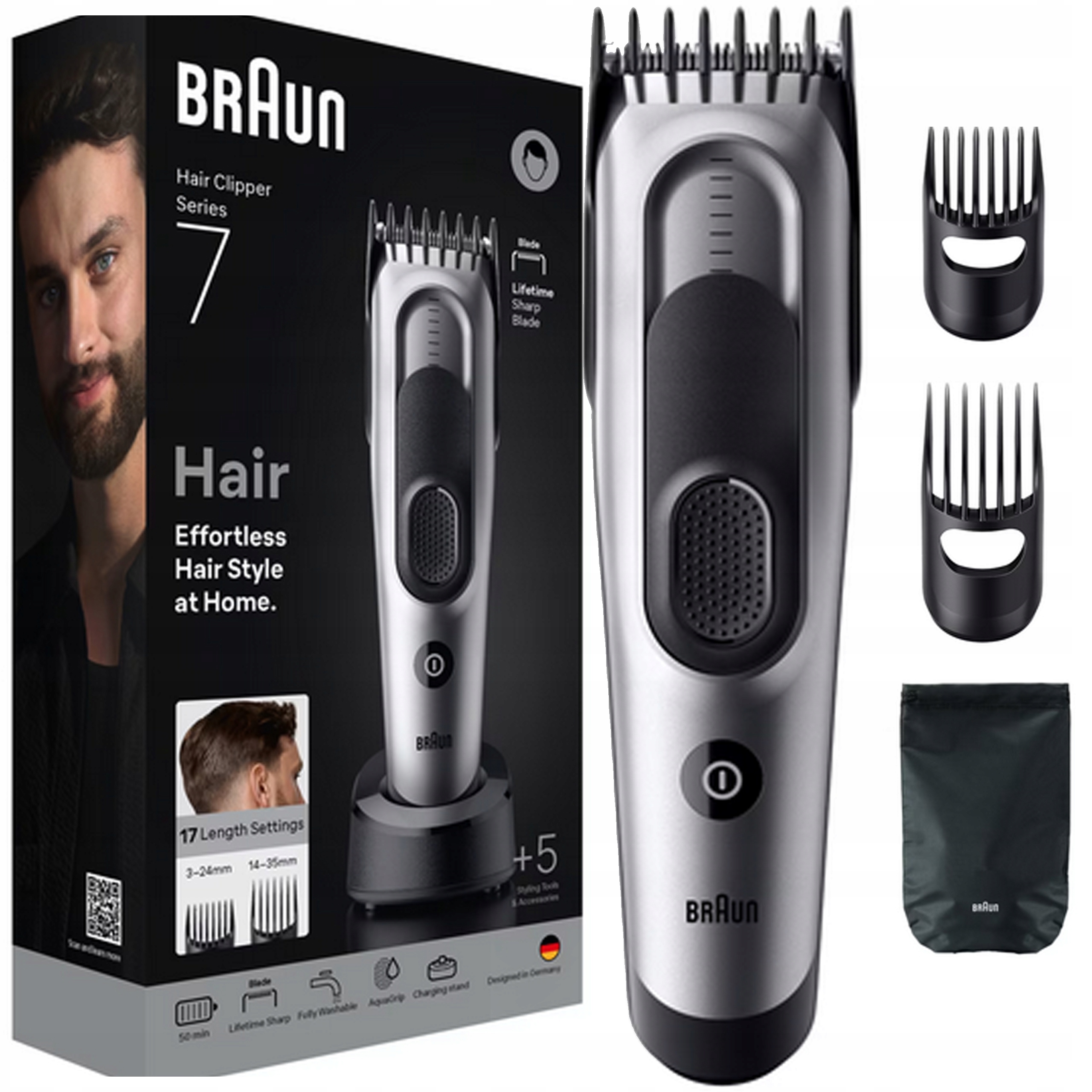 Braun Series 7 HC7590 Maszynka do strzyżenia Trymer Bezprzewodowy +Etui